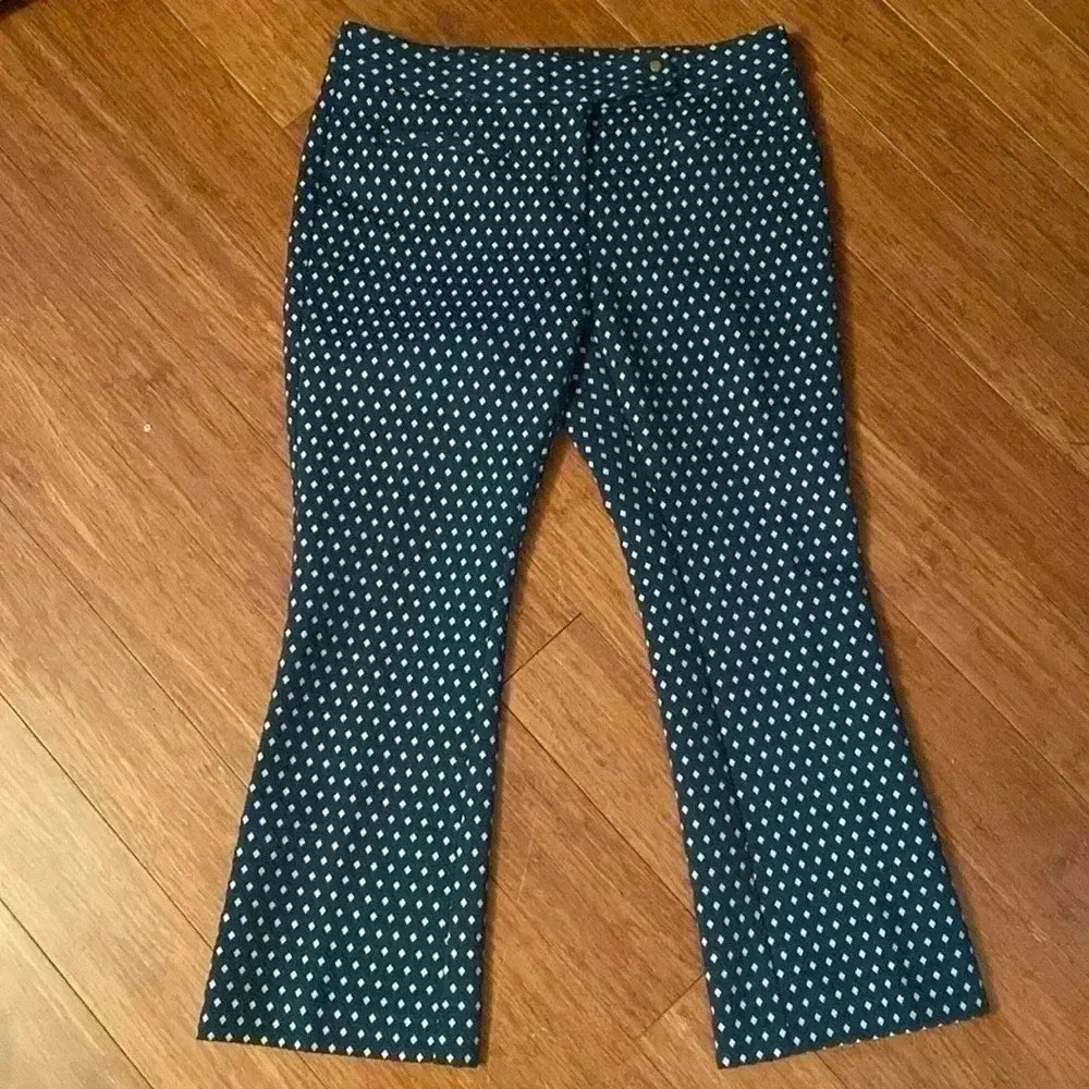 Anthropologie - Cartonnier womens cropped Charlie flare pants - blue/green - 6P